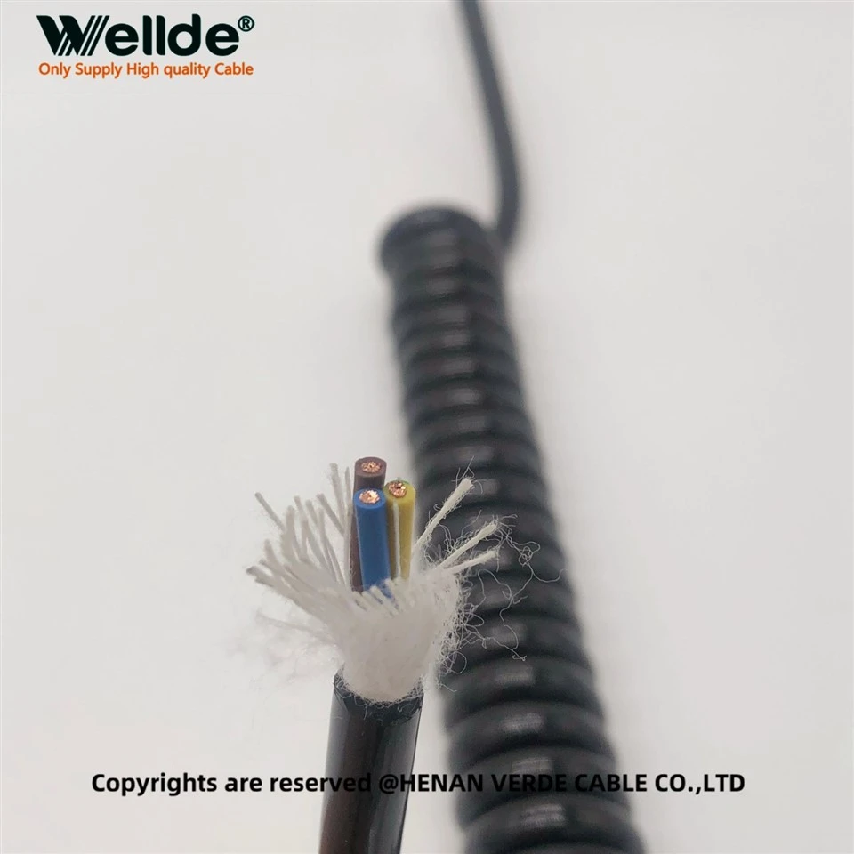 Coiled PUR Cable Automation